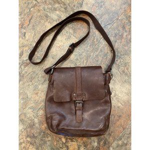 Dark brown leather crossbody purse